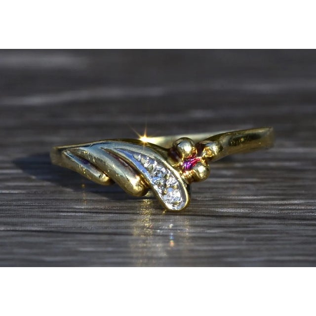 The Dandridge: Ladies 14K Gold Cocktail Ring with Diamonds. Crafted in 14 karat yellow gold, this vintage ladies ring is...