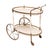 Cream Oval-Shaped Glass Tops Serving Trolley, Italy, 1950s For Sale - Image 8 of 11