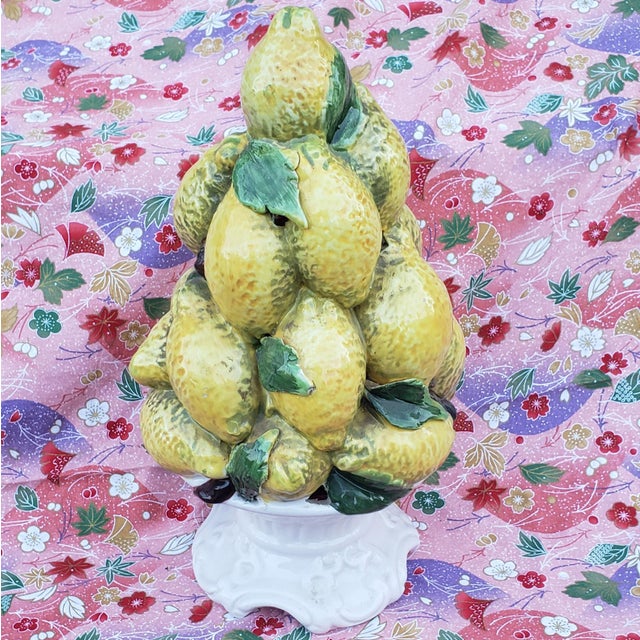 1970s Lefton Majolica Tabletop Lemon Tree Chairish