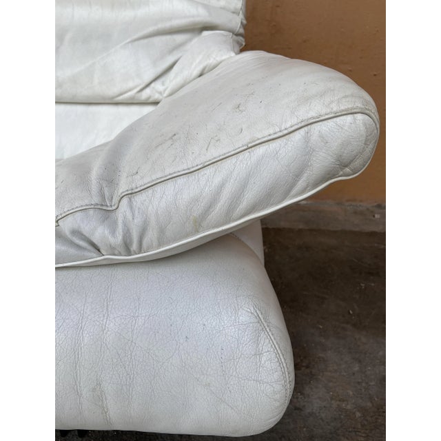 Mid-Century Italian White Leather Alanda Sofa by Paolo Piva for B&B Italia / C&B Italia, 1970s For Sale - Image 11 of 15