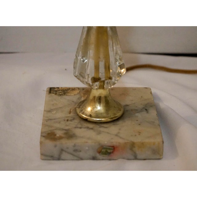 Mid 20th Century Italian Stacked Vintage Crystal Lamp With Marble Base For Sale In Los Angeles - Image 6 of 12