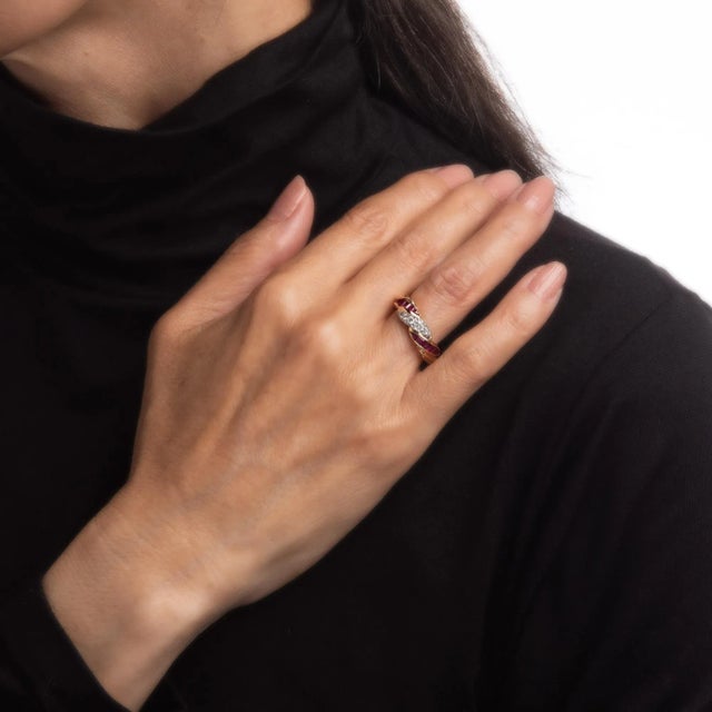 Oscar Heyman Ruby Diamond Ring Sz 6 18k Gold Platinum Vintage Fine Jewellery For Sale In Los Angeles - Image 6 of 7