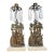 Pair of Antique Ornate Figural Brass Marble Crystal Girandole Candle Holders For Sale