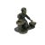 Asian Vintage Bronze Color Metal Old Style Dressing Kid Grinding Pose Statue For Sale - Image 3 of 13