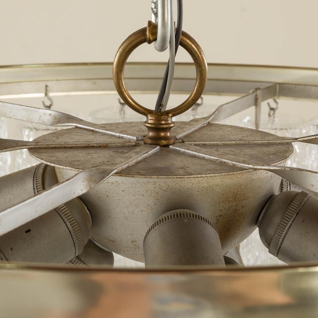 Silver Large Chandelier attributed to Toni Zuccheri for Venini, Italy, 1970s For Sale - Image 8 of 9