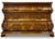 This is a Dutch Rococo style chinoiserie bombe chest by White Furniture. It is a double bombe walnut chest with carved...