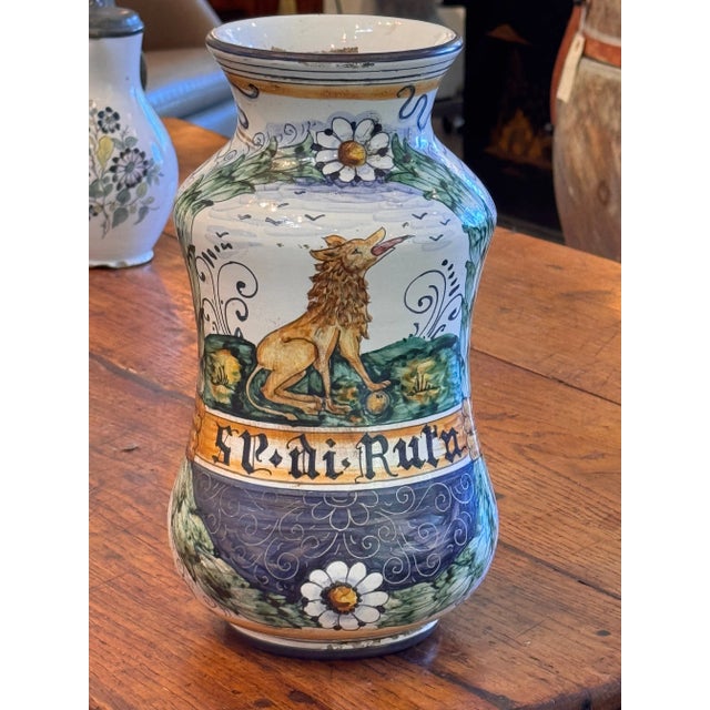 A vintage Italian drug jar. Nice for flowers.