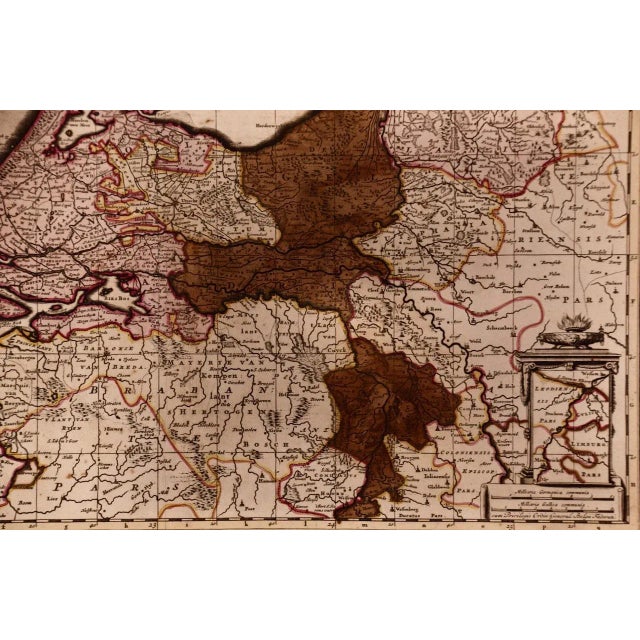 Belgium and the Netherlands: A Hand-Colored 17th Century Map by Visscher, 1678 For Sale - Image 4 of 9