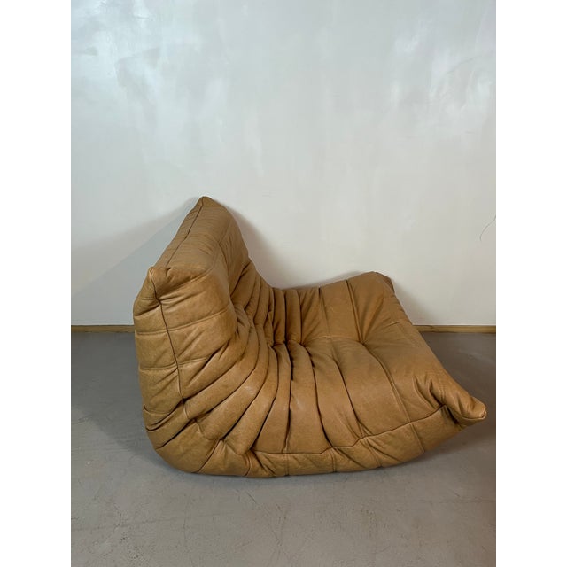 Togo Sofa in Camel Leather by Michel Ducaroy for Ligne Roset, Set of 5 For Sale - Image 10 of 14