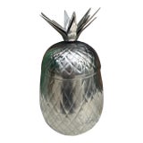 1970s Silver Etched Pineapple Box For Sale