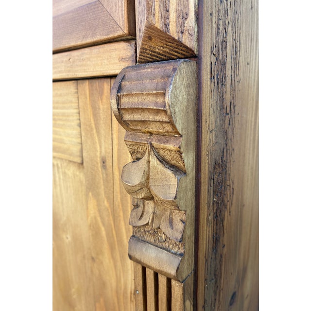 Pine Two Door Three Drawer Dresser Base, Hungary For Sale - Image 16 of 18