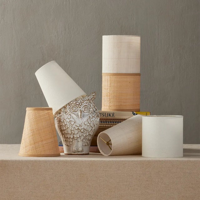 Not Yet Made - Made To Order Currey & Company Natural Grasscloth Drum Chandelier Shade For Sale - Image 5 of 6