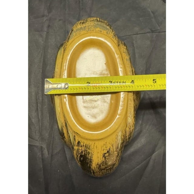 Gold Stangl Pottery Scallop Pumpkin Painted 22k Gold Bowl 1960s Nj Vintage MCM #2064 For Sale - Image 8 of 10