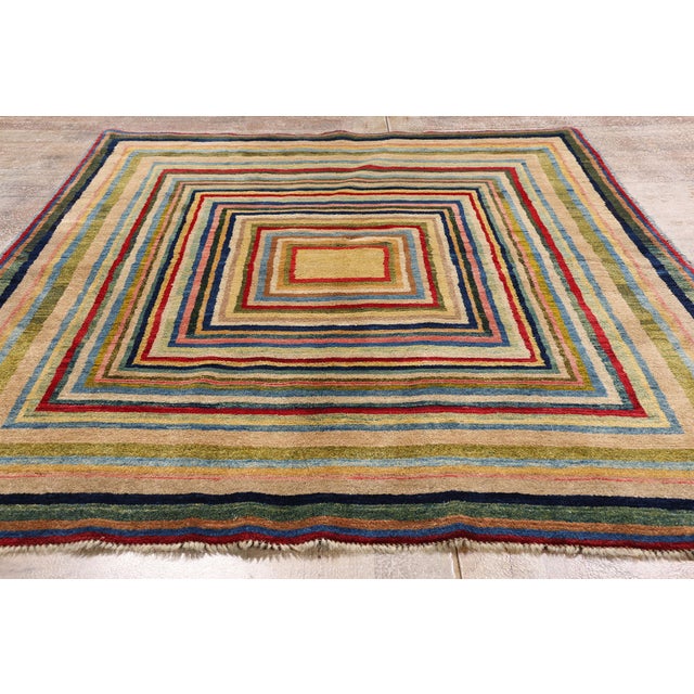 Vintage Persian Gabbeh Rug, 04'09 X 06'05 For Sale - Image 9 of 10