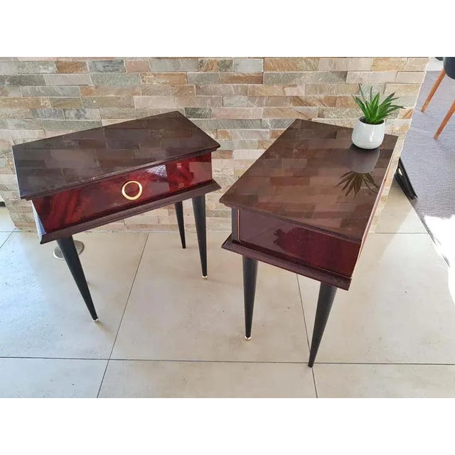 French Mahogany Nightstands, 1950s, Set of 2 For Sale - Image 13 of 18