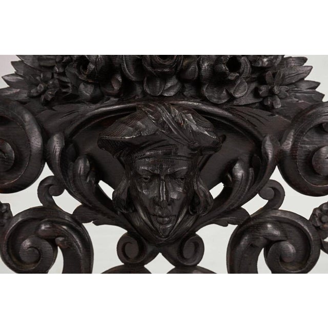Wood Baroque Carved Black Wooden Sculptured Shelf, France, 1850s For Sale - Image 7 of 16