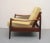 Brown Armchair in Light Yellow Fabric, 1965 For Sale - Image 8 of 12