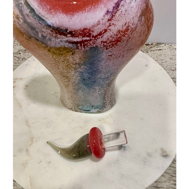 Kjell Engman for Kosta Boda Signed Sculptural Art Glass Decanter | 1990s For Sale - Image 11 of 14