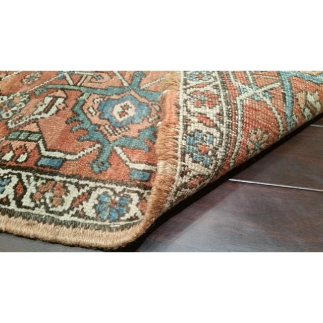 Antique Grand Medallion Persian Serapi Hand Made Rug - 11'6" X 15' - Size Cat. 10x14 12x15 For Sale - Image 4 of 4