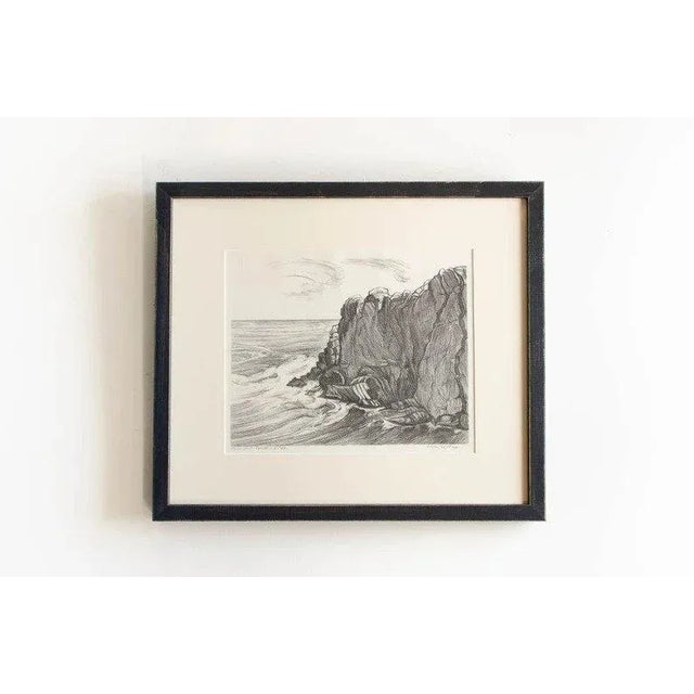 Black Antique Etching Limited Edition Original Signed by American Artist Adele Watson 1873 - 1947 Titled "Ogunquit Point 14/30" For Sale - Image 8 of 8