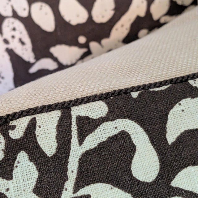 Textile Quadrille Arbre De Matisse Reverse Tint on Brown Lumbar Pillows For Sale - Image 7 of 8