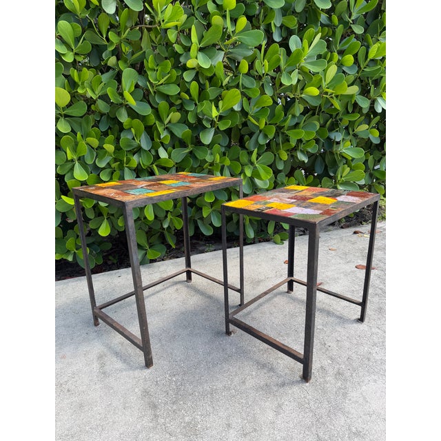 Vintage Industrial Reclaimed Metal Signage Nesting Tables - Pair For Sale In Naples, FL - Image 6 of 11