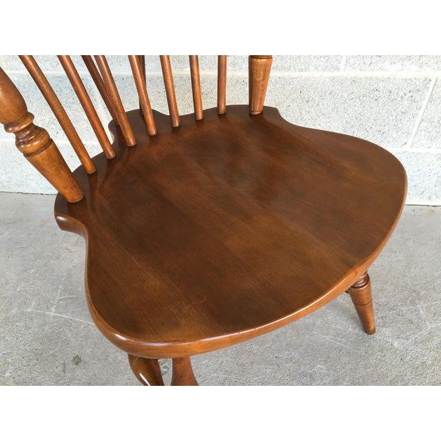 Mid 20th Century Ethan Allen Windsor Brace Back Side Chairs (14-6072) - Set of 4 For Sale - Image 5 of 10