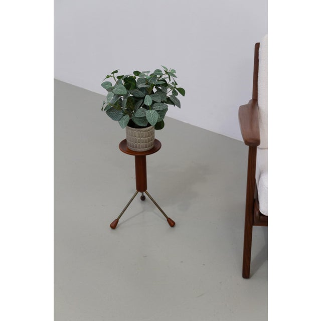 Vintage Danish Teak Tripod Side Table, 1950s For Sale - Image 15 of 17