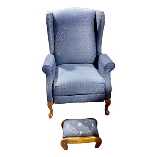 1980s Fireside Wingback Queen Anne Recliner For Sale