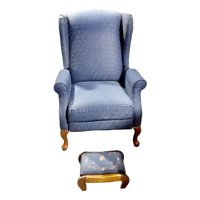 1980s Fireside Wingback Queen Anne Recliner For Sale