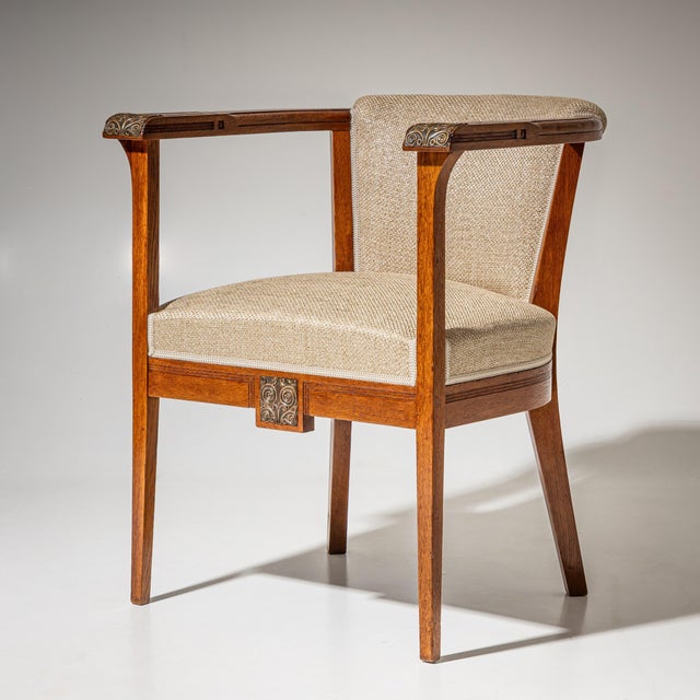 Early 20th Century Pair of Art Nouveau Armchairs, attributed to Angelo Sello, Italy, early 20th cen For Sale - Image 5 of 12