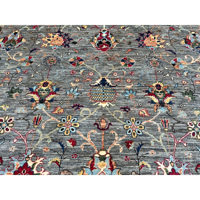 Hand-Knotted Afghan Sultanabad Chobi Wool Area Rug - 8'2" X 11'2" For Sale - Image 9 of 14