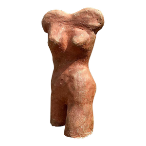 Vintage Studio Pottery Abstract Sculpture of Woman