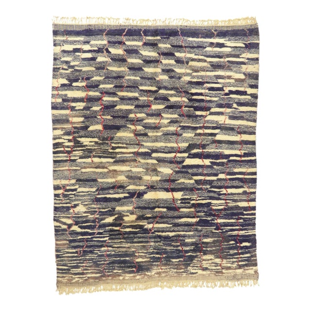 2010s Large Authentic Berber Moroccan Rug - 10'00 X 12'00 For Sale