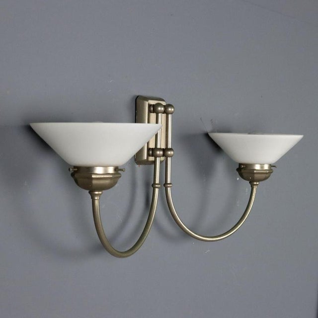 Vintage Metal Wall Light with Glass Diffusers, 1960s For Sale - Image 6 of 7