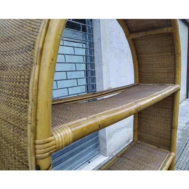 Wood Bamboo and Raffia Shelf, 1970s For Sale - Image 7 of 9