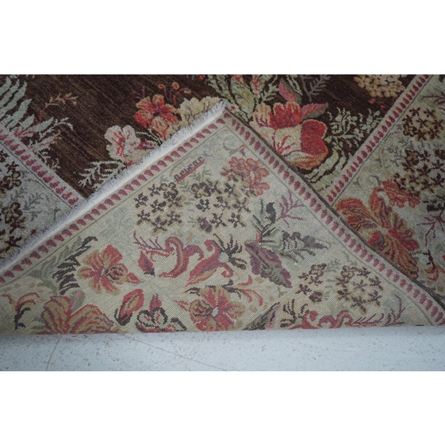 Wool Beige & Brown Floral Pattern Approx. 8x10 Rug For Sale - Image 10 of 10