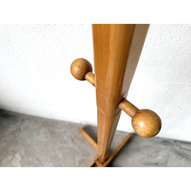 Brown Modernist Coat Rack in Pine, 1970s For Sale - Image 8 of 16