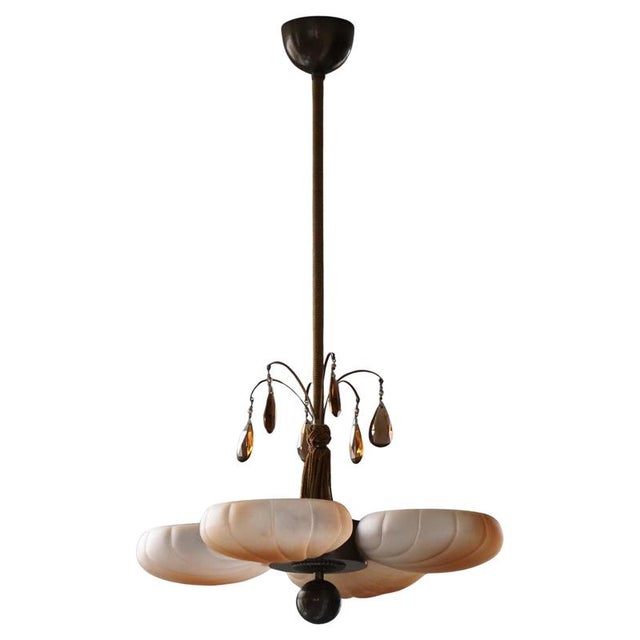 Vintage Swedish Art Deco Pendant Light by Harald Notini for Böhlmarks, 1930s For Sale - Image 13 of 13