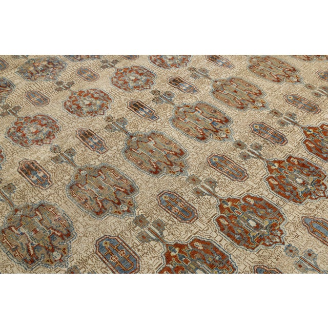 Unique Antique Serab Rug With Geometric All-Over Medallion Motif For Sale - Image 13 of 13