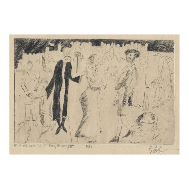 1988 at the Wedding of King Henry VIII From Faust Etching For Sale