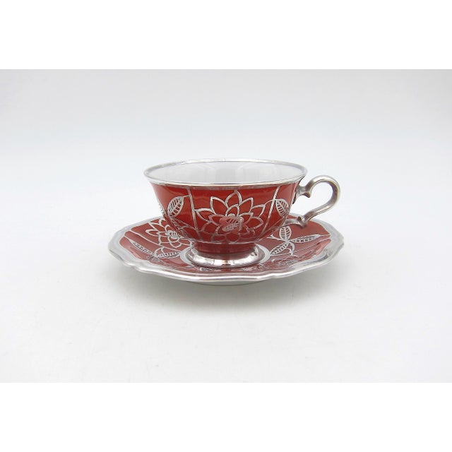 Rosenthal Manfred Veyhl Silver Overlay Demitasse Porcelain Cup and Saucer For Sale - Image 4 of 10