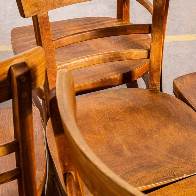 Vintage Double Bar Back Dining Chairs, 1950s, Set of 5 For Sale - Image 3 of 8