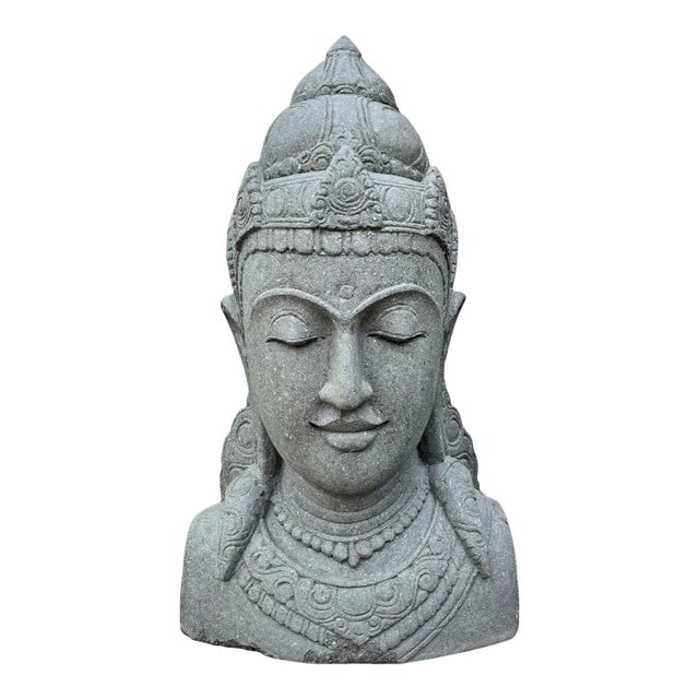 Vintage Stone Siwa Bust Garden Statue For Sale