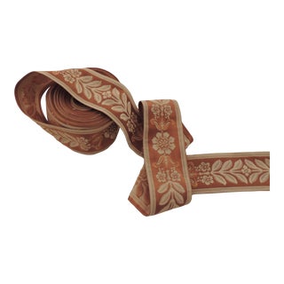 Vintage Orange and Gold Woven Empire Style Silk Ribbon Trim For Sale