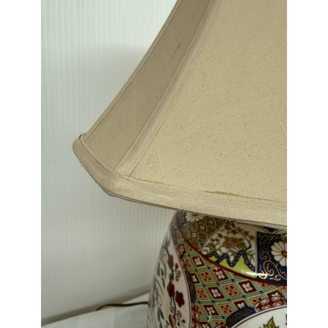 Blue Japanese Imari Porcelain Table Lamp For Sale - Image 8 of 12