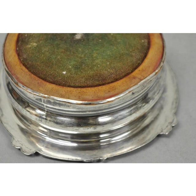 Antique English Victorian Silver Plated Rose Repousse Bar Wine Bottle Coaster For Sale - Image 13 of 14