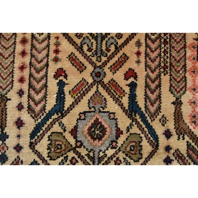 Hamedan Rug 3’4” X 6’8” Ivory Wool Semi-Antique Hand-Knotted Carpet For Sale - Image 9 of 14