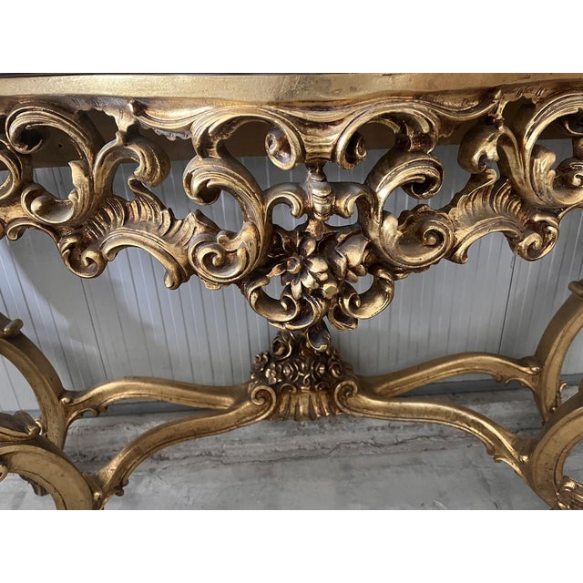 Console Table with Baroque Mirror, 1890s, Set of 2 For Sale - Image 6 of 17