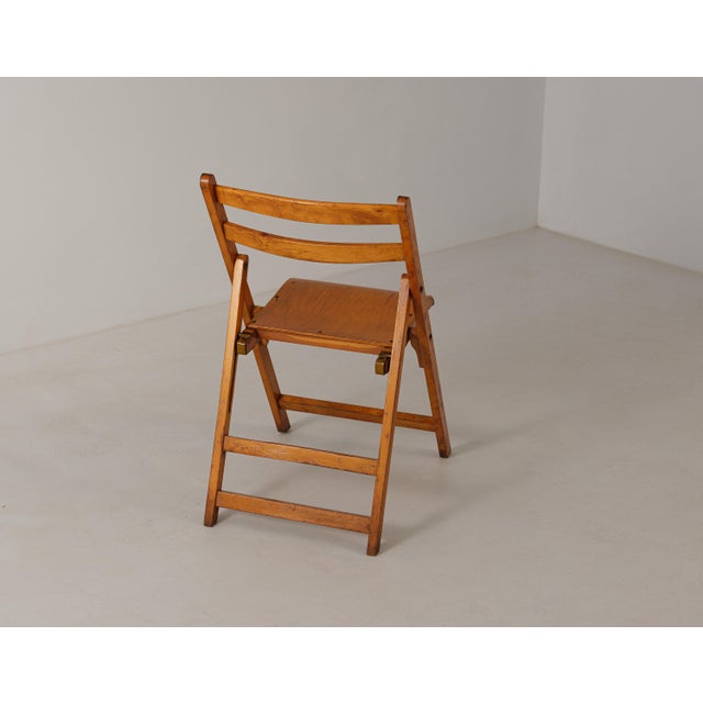1950s Vintage Italian Folding Chair in Light Wood, 1950s For Sale - Image 5 of 6